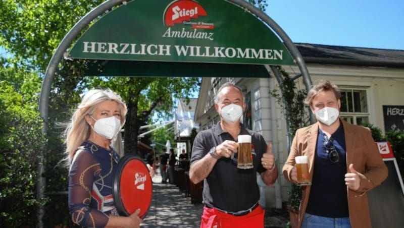 Auch die Stiegl Ambulanz im Alten AKH wartet bereits auf ihre Gäste. (Bild: Peter Tomschi)