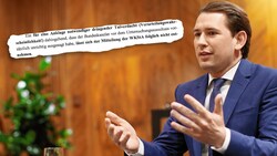 Sebastian Kurz (ÖVP) wird am Montag wohl im Nationalrat Fragen der Opposition beantworten müssen. Im Bild: Das Gutachten des Strafrechtlers Hinterhofer (Bild: Peter Tomschi, Screenshot, Krone KREATIV)