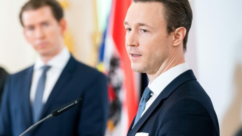 Sebastian Kurz und Gernot Blümel (Bild: APA/GEORG HOCHMUTH)