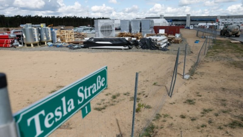 Die neue Tesla-Giga-Factory entsteht in Grünheide, ganz in der Nähe der deutschen Hauptstadt Berlin. (Bild: AFP)