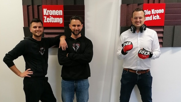 Daniel Kieler und Marcus Pontasch-Müller sprechen mit „Krone“-Podcaster Patrick Jochum über Kampfsport. (Bild: zVg)