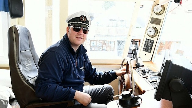 Kapitän Roman Drescher aus Mörbisch übernimmt am Mittwoch persönlich das Kommando über seine Flotte. (Bild: P. Huber)