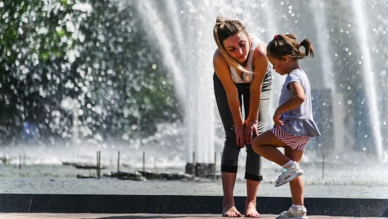 Bei Temperaturen um die 30 Grad kann man den Frühling in Moskau derzeit richtig gut genießen. (Bild: AFP )