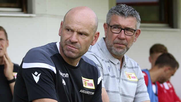 Markus Hoffmann (li.) und Union-Cheftrainer Urs Fischer (re.). (Bild: Tröster Andreas)