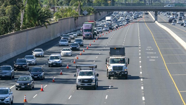 Auf dieser Autobahn in Kalifornien soll sich die Tat ereignet haben. (Bild: AP)