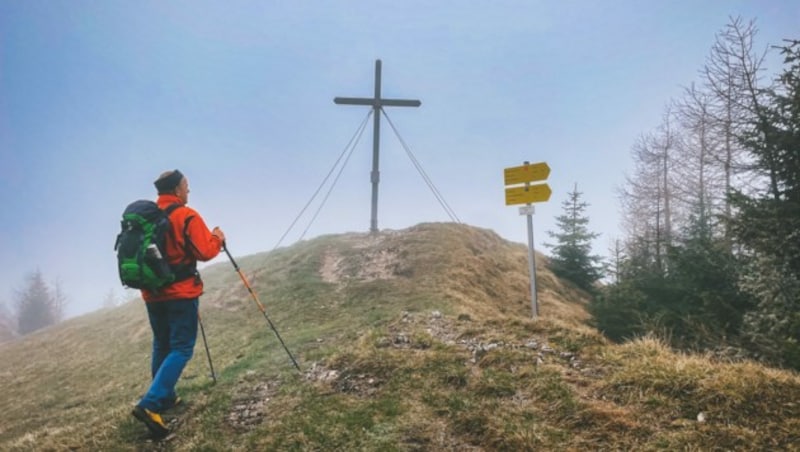 Nach 1300 Höhenmetern hat Hans das Scharfe Eck erreicht (Bild: Hannes Wallner)