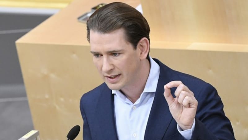 Bundeskanzler Sebastian Kurz während einer Sondersitzung im Nationalrat (Bild: APA/ROBERT JAEGER)