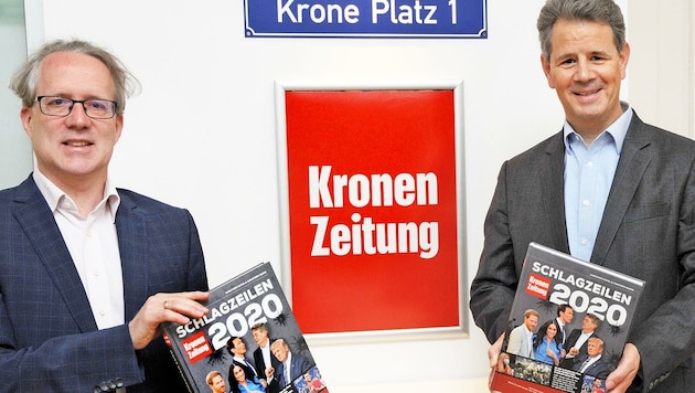 Der Präsident der NÖ-Industriellenvereinigung, Thomas Salzer (re.), mit „Krone“-Redaktionsleiter Lukas Lusetzky. (Bild: Crepaz Franz)