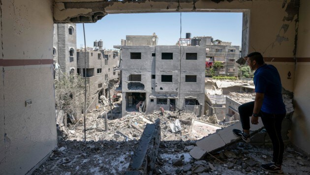 Zerstörte Häuser in Hamas (Archivbild) (Bild: AP)