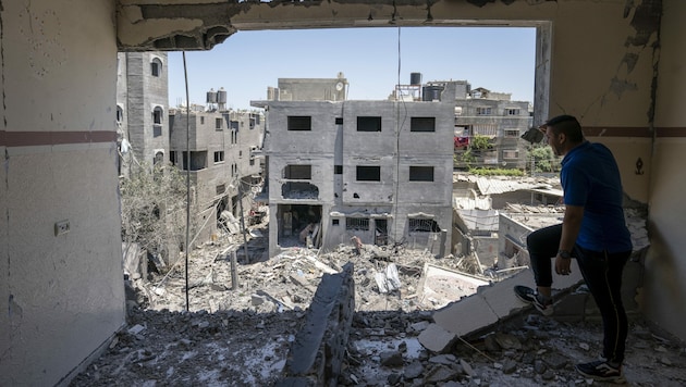 Zerstörte Häuser in Hamas (Archivbild) (Bild: AP)