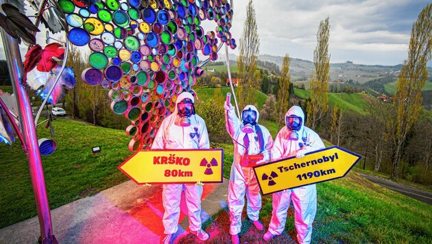 Die Aktivisten von Global 2000 rufen die Reaktor-Katastrophe von Tschernobyl in Erinnerung. (Bild: GLOBAL 2000/Christopher Glanzl)