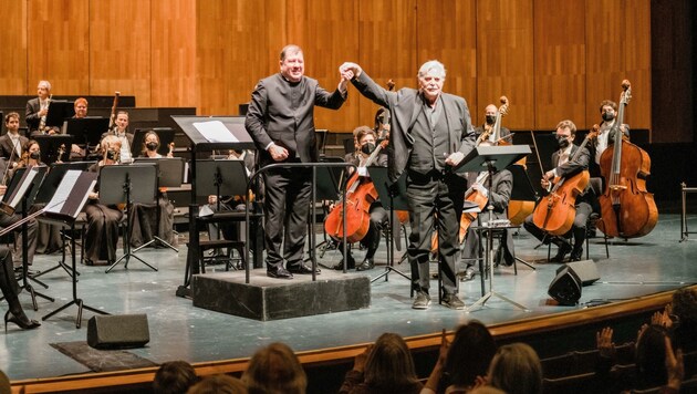 Zwei Große ihres jeweiligen Fachs: Dirigent Ivor Bolton und Schauspieler Peter Simonischek (Bild: peachesandmint)