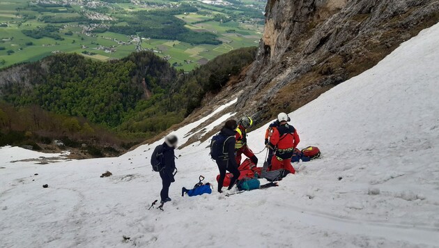 Einsatz für die Bergretter am Untersberg bei Grödig (Bild: Bergrettung Salzburg)