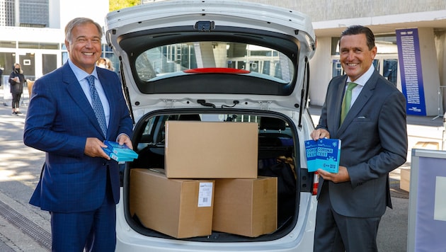 Wirtschaftskammer Wien-Präsident Walter Ruck und Wirtschaftsstadtrat Peter Hanke (Bild: Florian Wieser)