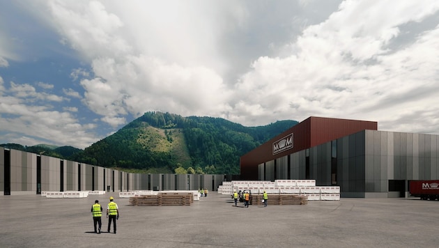 So soll das neue Brettsperrholz-Werk von Mayr-Melnhof in Leoben aussehen, wenn es 2022 fertig ist (Bild: arinco)