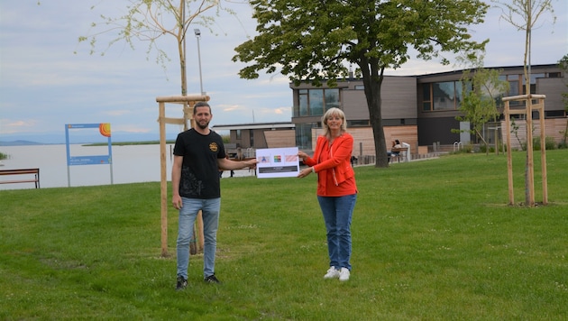 David Dinhof und Bürgermeisterin Lisa Böhm freuen sich auf „La Takeria“. (Bild: Charlotte Titz)
