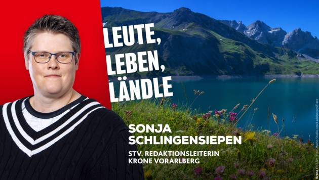 Sonja Schlingensiepen berichtet, was es Neues in Vorarlberg gibt. (Bild: Krone Kreativ/Mathis Studio)