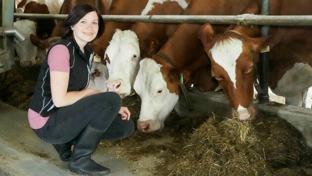 Christina Huber: „Nur glückliche Kühe geben die beste Milch“ (Bild: Daniel Scharinger)