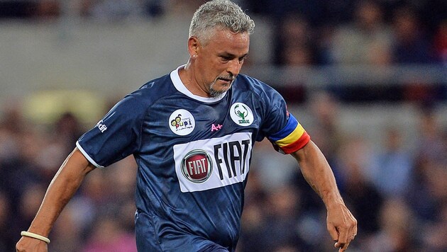 Roberto Baggio bei einem Legendenspiel im Jahr 2014 (Bild: AFP)