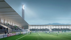 So könnte es einmal aussehen, das neue Stadion der Austria. (Bild: Bernardo Bader Architekten)