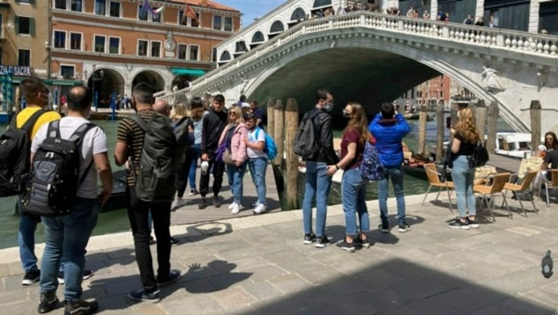 In Venedig herrscht meistens Getümmel. (Bild: AP)