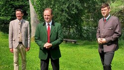 Von links nach rechts: Der neue Landwirtschaftskammer-Präsident Siegfried Huber, der heute zurückgetretene Präsident Johann Mößler und ÖVP-LR Martin Gruber. (Bild: Fritz Kimeswenger)