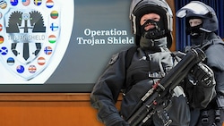 An der Anti-Mafia-Operation „Trojan Shield“ (Trojanischer Schild) waren neben Österreich noch zahlreiche andere Staaten beteiligt. (Bild: APA/Helmut Fohringer, Marius Becker/dpa, AP, Krone KREATIV)