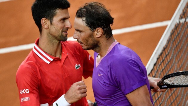 Novak Djokovic (li) und Rafael Nadal (Bild: AFPAPA/AFP/Filippo MONTEFORTE)