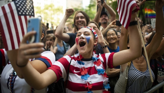 Die letzte Ticker-Tape-Parade in New York fand 2019 zu Ehren der weiblichen US-Fußballmannschaft statt. (Bild: Johannes EISELE / AFP)