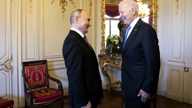 Wer spielte seine Rolle besser in Genf: Wladimir oder Joe? (Bild: Peter Klaunzer)