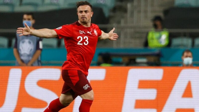 Xherdan Shaqiri jubelte über sein Traumtor (Bild: AP)