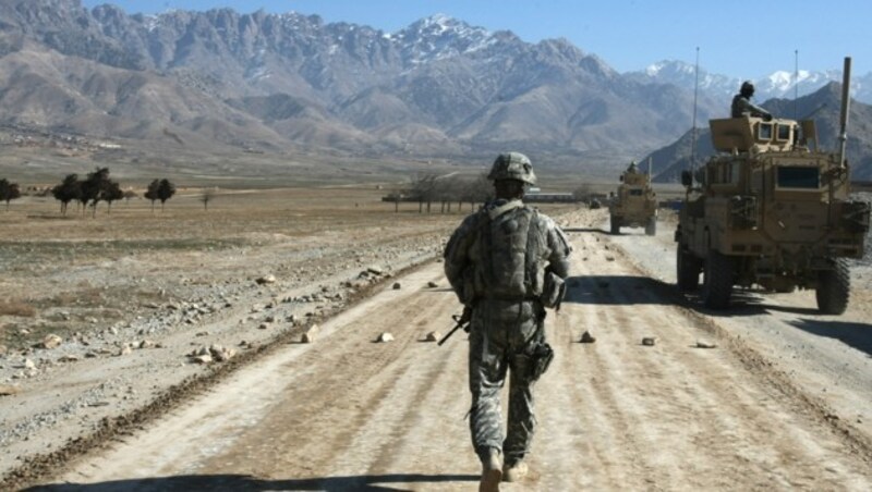 Ein US-Soldat auf Patrouille in Afghanistan (Bild: AFP)