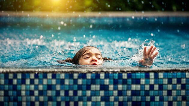 Lautlos ist das Ertrinken der Kinder. Auch daher sind Erwachsene immer besonders auf der Hut, wenn sich Kinder in der Nähe eines Pools aufhalten. (Bild: ©nitinai2518 - stock.adobe.com (Symbolbild))