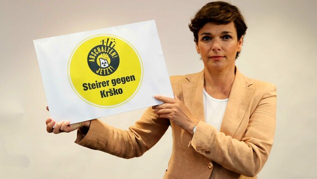 SPÖ-Chefin Pamela Rendi-Wagner unterstützt die Initiative gegen das AKW Krško. (Bild: Christian Jauschowetz)