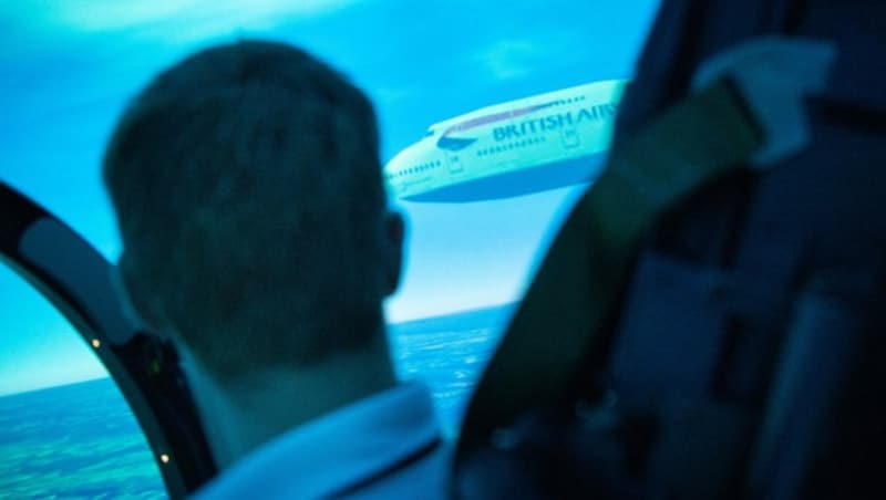 Abfangübung mit einer simulierten Boeing 747 der British Airways (Bild: HBF/Heinschink)