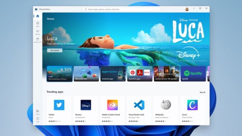 Der überarbeitete Microsoft Store in Windows 11 (Bild: Microsoft)