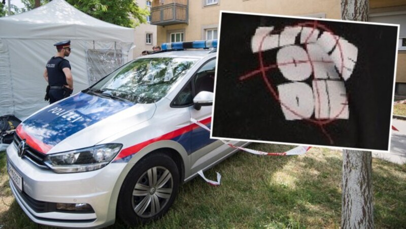 Das Opfer trug einen Pullover mit der Aufschrift „Live or Die“. (Bild: APA/MICHAEL GRUBER, LPD WIEN, Krone KREATIV)