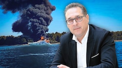 Strache: „Schock in Kroatien unverletzt überlebt!“ (Bild: Peter Tomschi, Christian Schulter, Krone KREATIV)