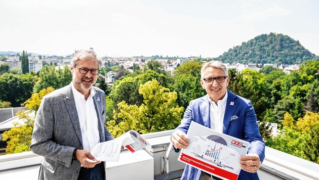 Wirtschaftskammer-Steiermark-Direktor Karl-Heinz Dernoscheg (li.) und Präsident Josef Herk (Bild: Fischer)