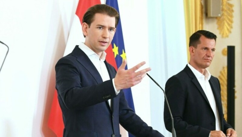 Bundeskanzler Sebastian Kurz und Gesundheitsminister Wolfgang Mückstein (Bild: APA/HELMUT FOHRINGER)