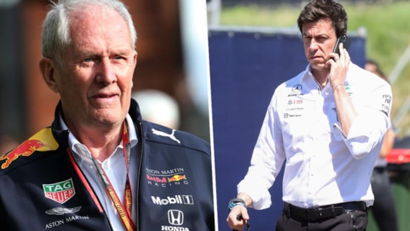 Helmut Marko (li.) und Toto Wolff (Bild: GEPA )