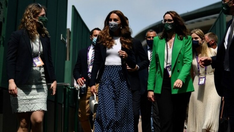 Herzogin Kate kam überraschend nach Wimbledon. (Bild: AFP )