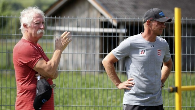 Hirscher (li.) mit Gruppen-Cheftrainer und Marcels einstigem Privatcoach Mike Pircher. (Bild: Tröster Andreas)