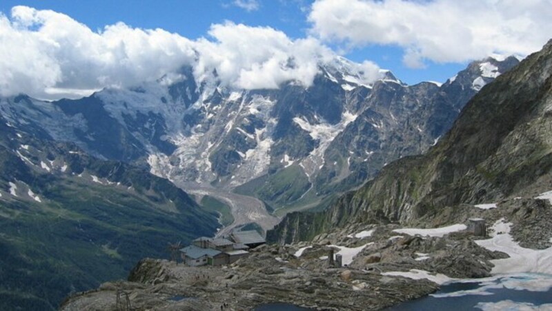 Die Ostansicht des Gebirgsmassives Monte Rosa (Bild: Wikipedia/Tobias Bender (CC BY-SA 3.0))