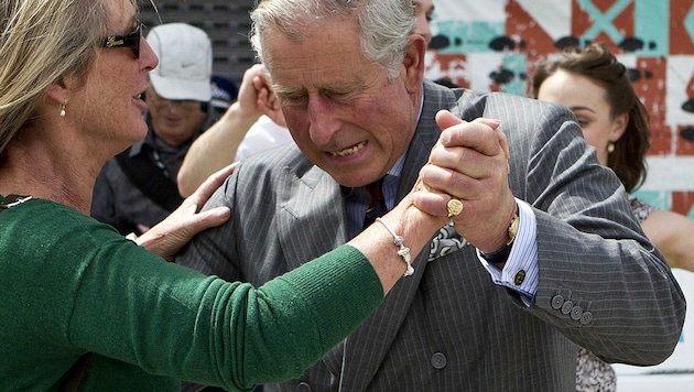 Prinz Charles 2012 während eines Tanzwettbewerbs im neuseeländischen Christchurch (Bild: AFP)