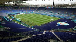 So leer wird das Stadio Olimpico in Rom beim Duell der Roma gegen Red Bull Salzburg nicht sein … (Bild: AP)