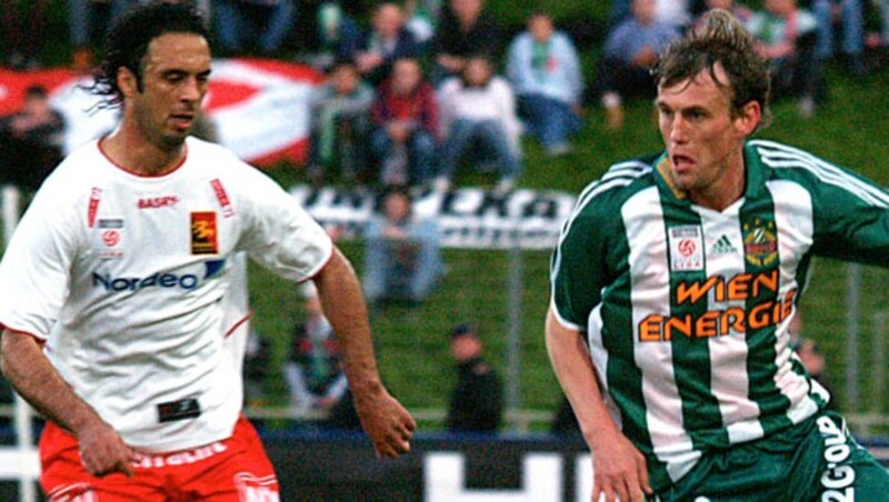 Michael Hatz (Admira), Axel Lawaree (Rapid) im Jahr 2005. (Bild: GEPA )