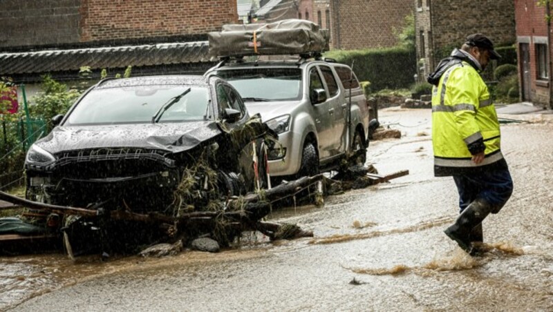 Auch in Belgien gibt es zahlreiche Schäden. (Bild: AP)