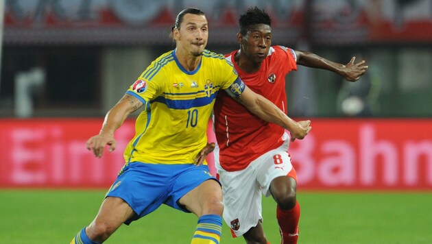 Der neue Real-Star David Alaba und Milan-Torjäger Zlatan Ibrahimovic treten in Klagenfurt vor 30.000 Fans an, das Spiel ist ausverkauft. (Bild: F. Pessentheiner)