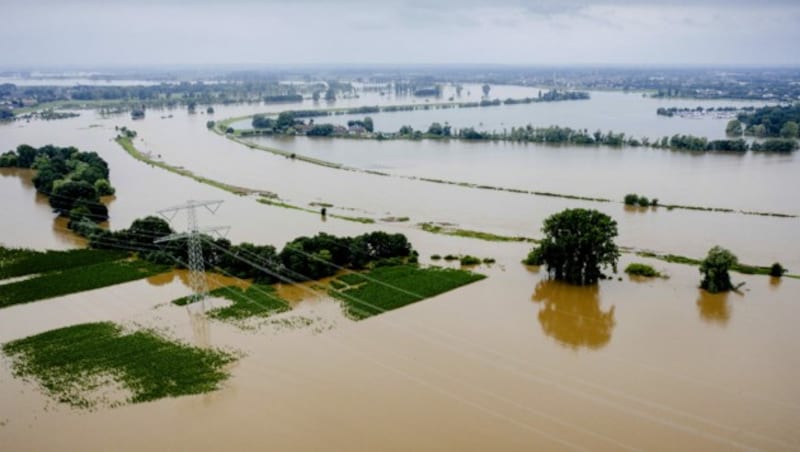 Überflutungen in den Niederlanden (Bild: AFP/Photo by Sem van der Wal / ANP / AFP)